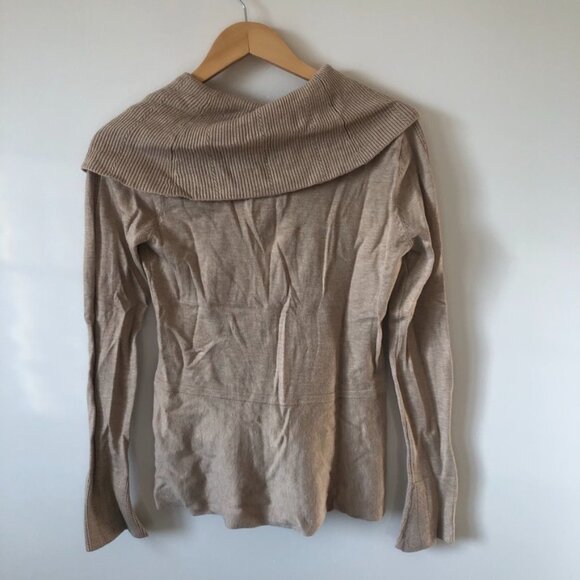 White House Black Market Tan Cowl Neck Sweater - Picture 6 of 7
